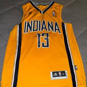 Adidas Indiana Gold and Black Basketball Jersey
